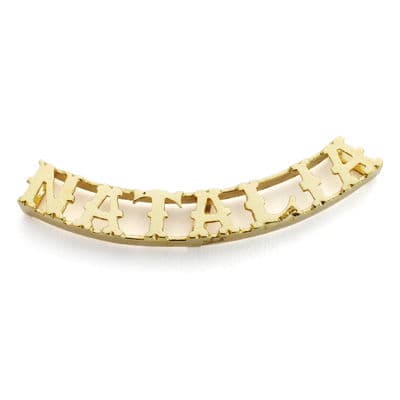 18K COLGANTE NOMBRE PERSONALIZADO ORO AMARILLO 7 LETRAS.