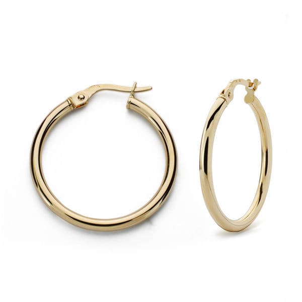 18K AROS ORO AMARILLO REDONDOS HUECOS 24X2 MM
