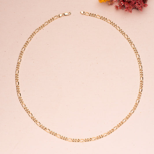 18K CADENA ORO AMARILLO HUECA ESLABON TIPO CARTIER ANCHO 4.5 MM LARGO 60CM