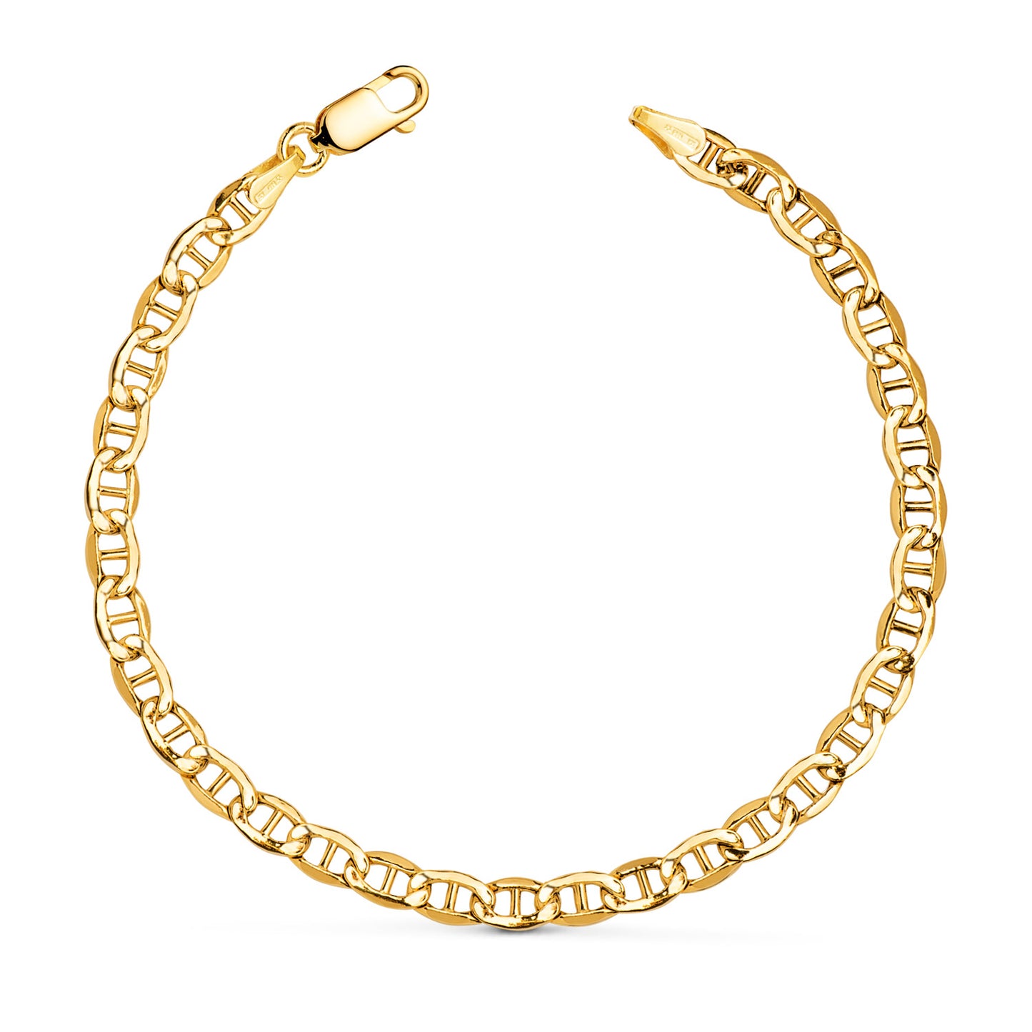 18K PULSERA ORO AMARILLO ANCLA HUECA ANCHO: 4,2 MM LARGO: 19CM