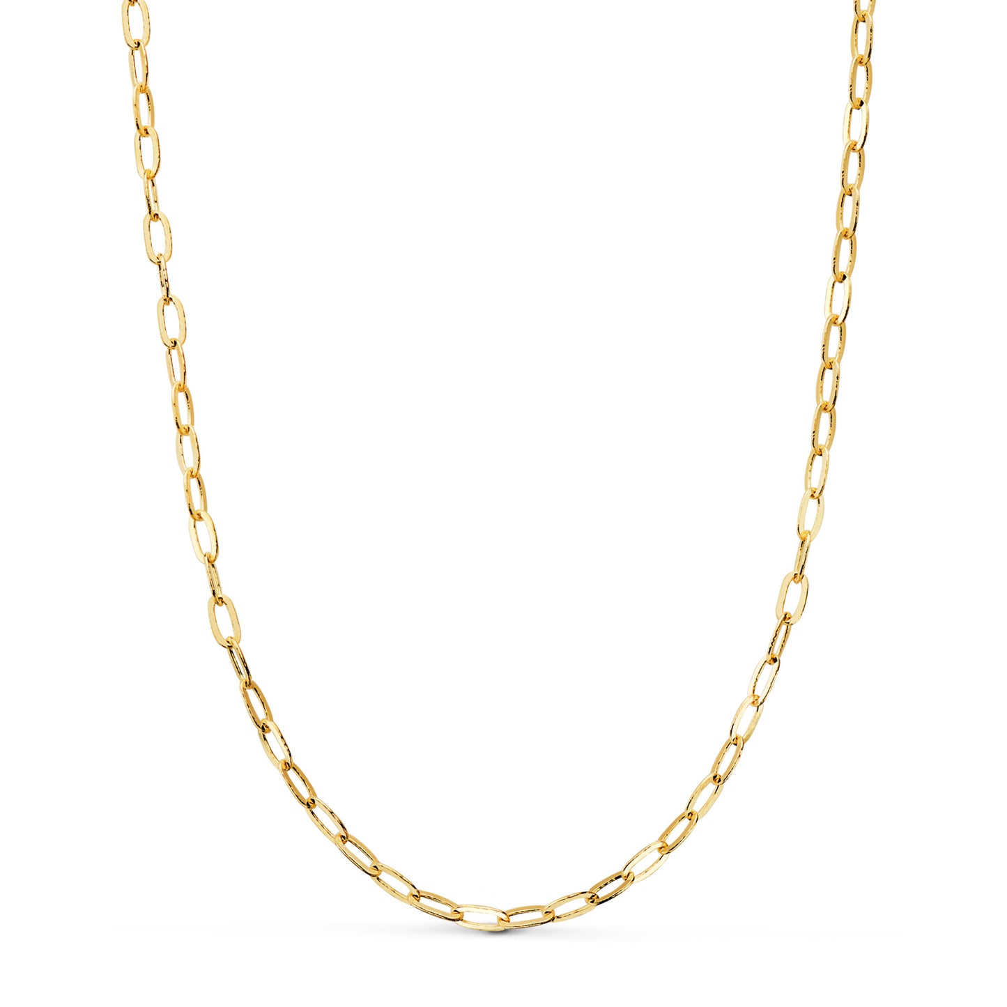 18K CADENA ORO AMARILLO FORZADA ESLABON ALARGADO. ANCHO: 3MM. LARGO: 50CM