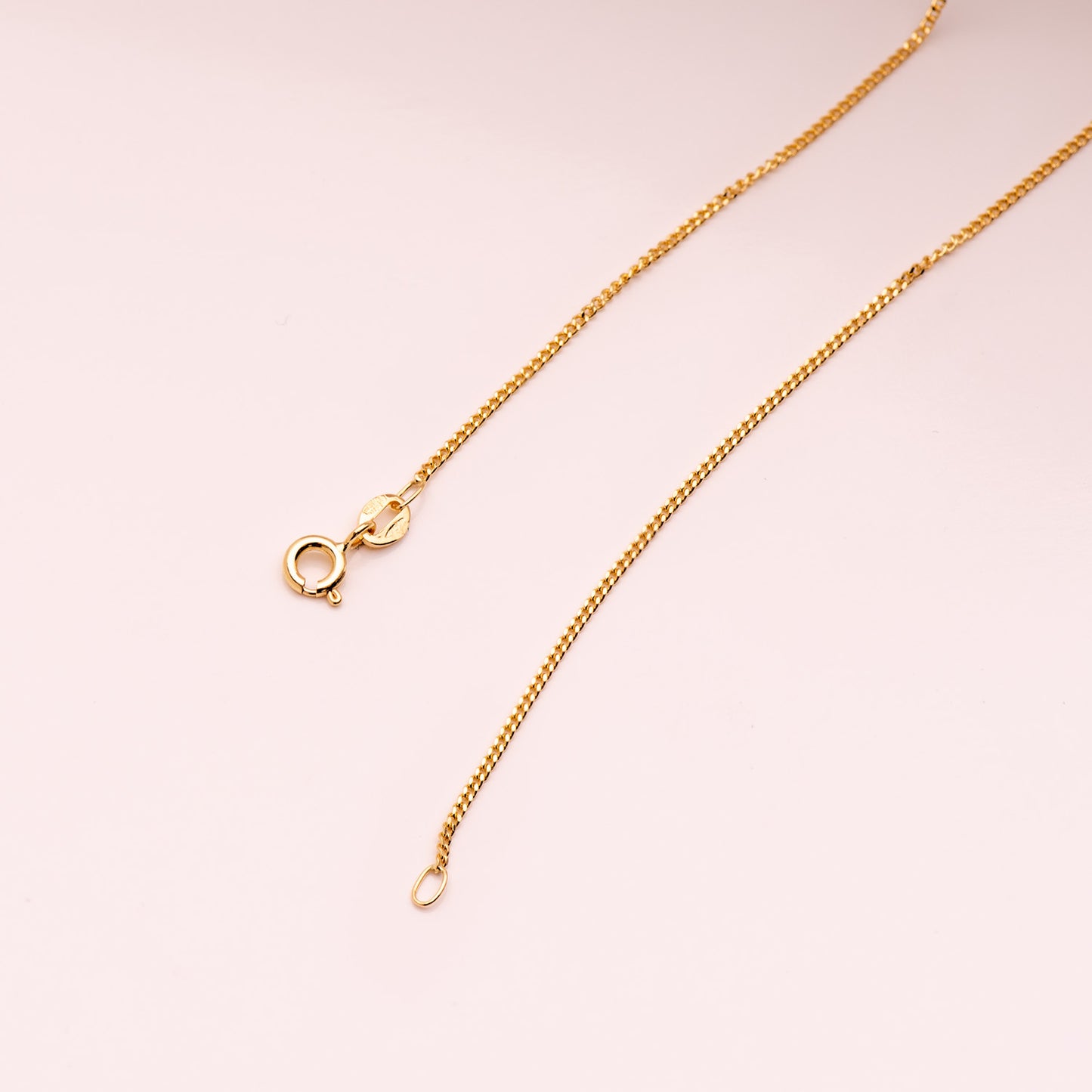 18K CADENA ORO AMARILLO MACIZA BARBADA 40CM 1 MM