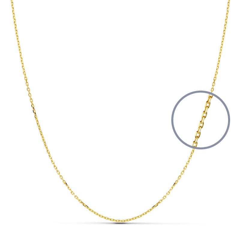 9K CADENA ORO AMARILLO FORZADA MACIZA. ANCHO: 0,7 MM. LARGO: 45CM