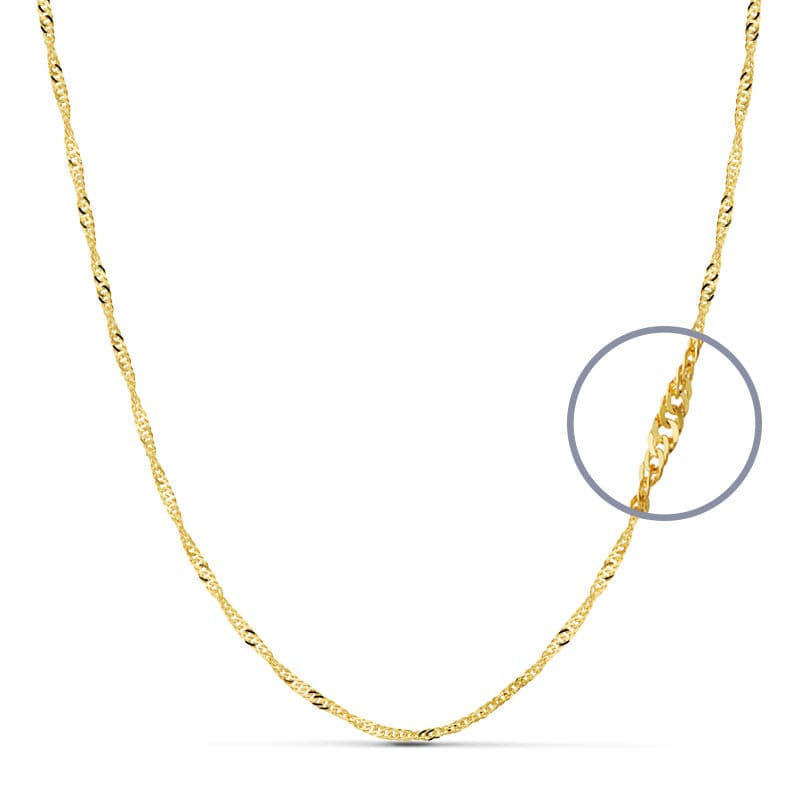 18K CADENA ORO AMARILLO SINGAPUR 45CM 2 MM