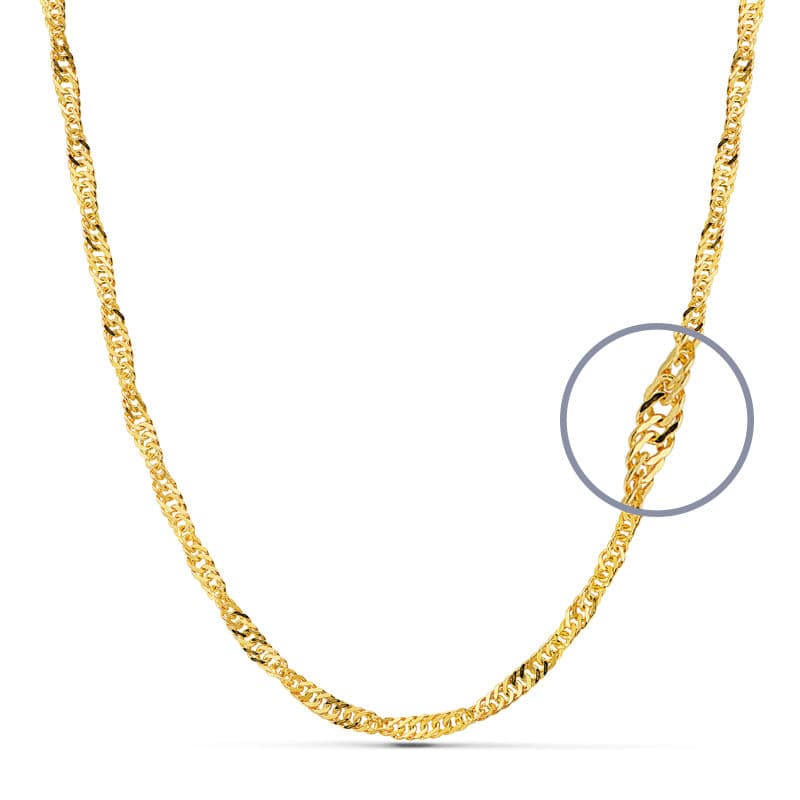 18K CADENA SINGAPUR 45CM 3 MM