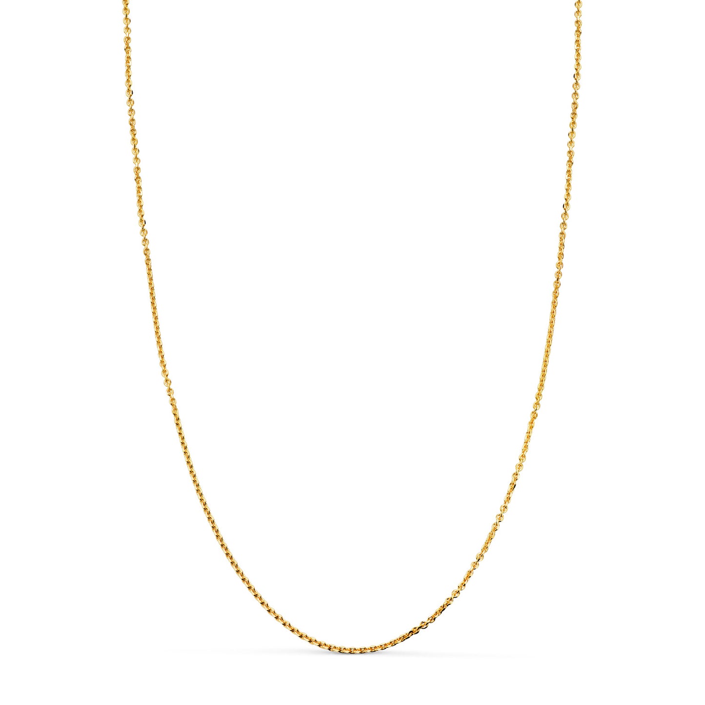 18K CADENA ORO AMARILLO MACIZA FORZADA ESLABON TALLADO. ANCHO: 1 MM LARGO: 60CM