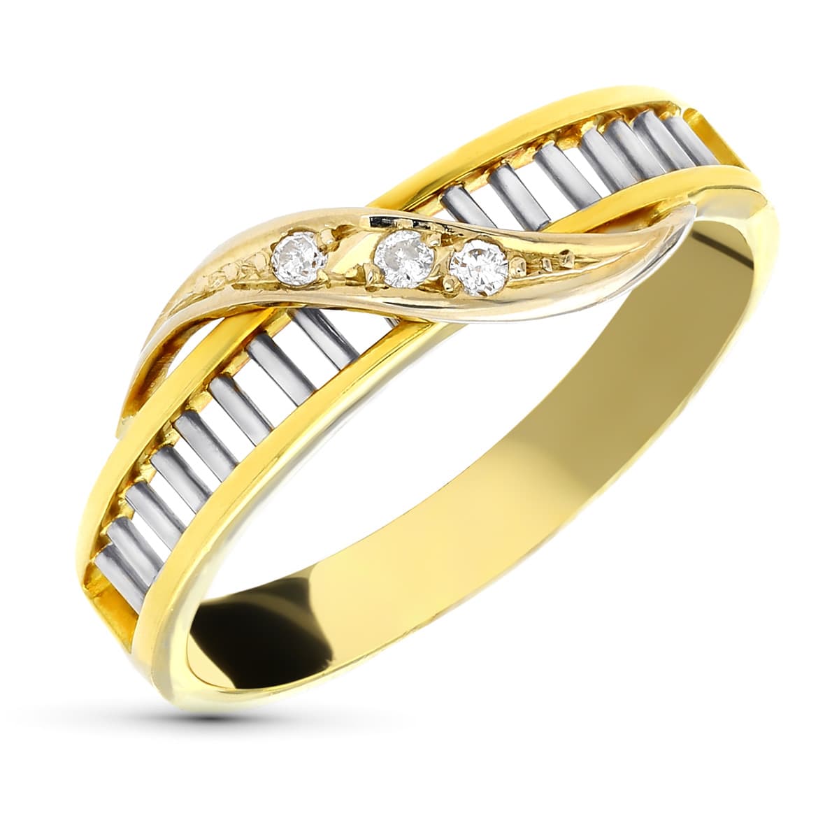 18K SORTIJA ORO AMARILLO DIAMANTES NATURALES TALLA BRILLANTE CALADA HOJA