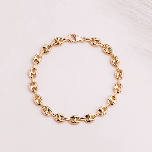 18K PULSERA ORO AMARILLO CALABROTE HUECO ANCHO: 6 MM. LARGO: 19CM