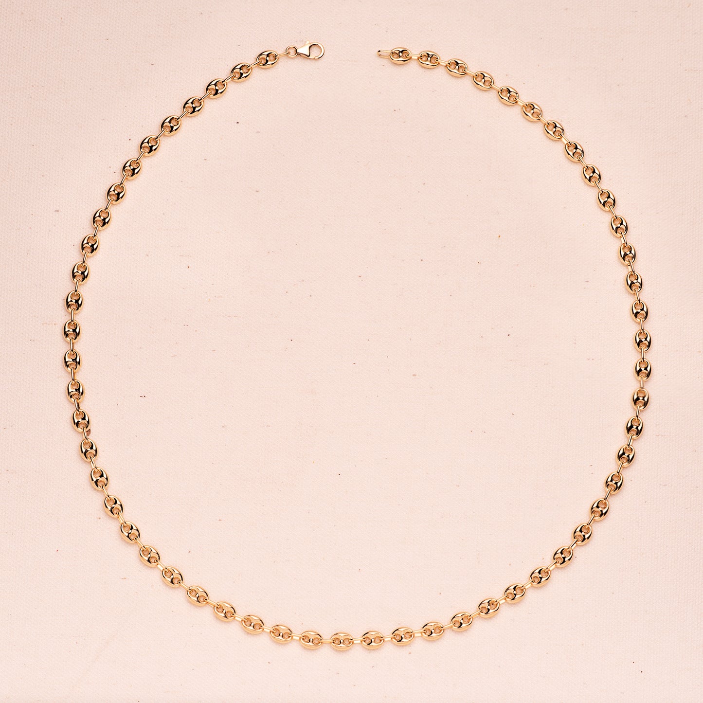 18K CADENA ORO AMARILLO CALABROTE HUECA NUDO DE BARCO ANCHO: 8X6MM. LARGO: 60CM