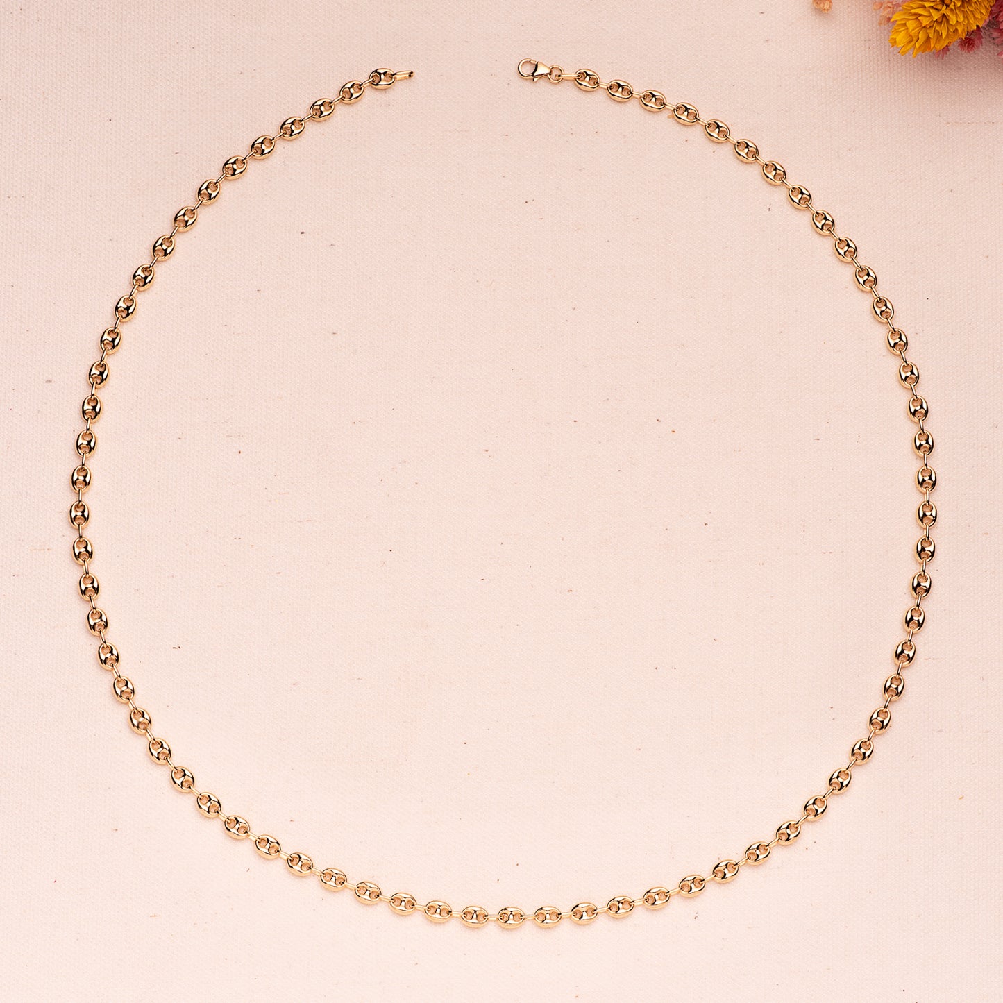 18K CADENA ORO AMARILLO CALABROTE NUDO DE BARCO HUECA ANCHO: 6,5X5MM. LARGO: 60CM