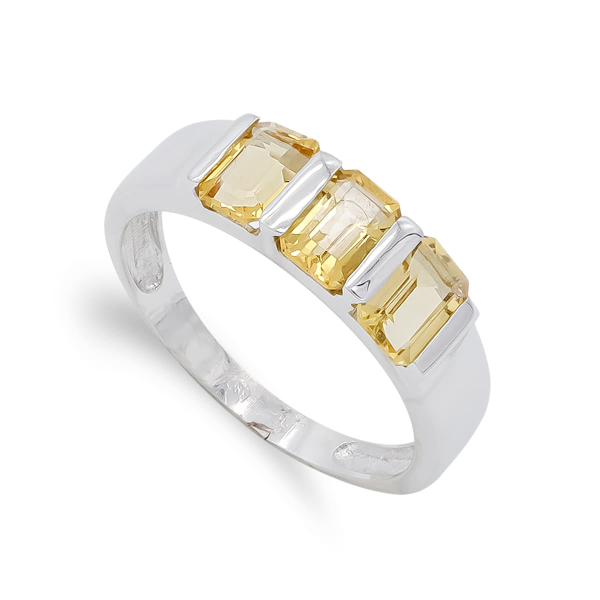 18K SORTIJA ORO BLANCO Y PIEDRAS COLOR. ANCHO: 6 MM
