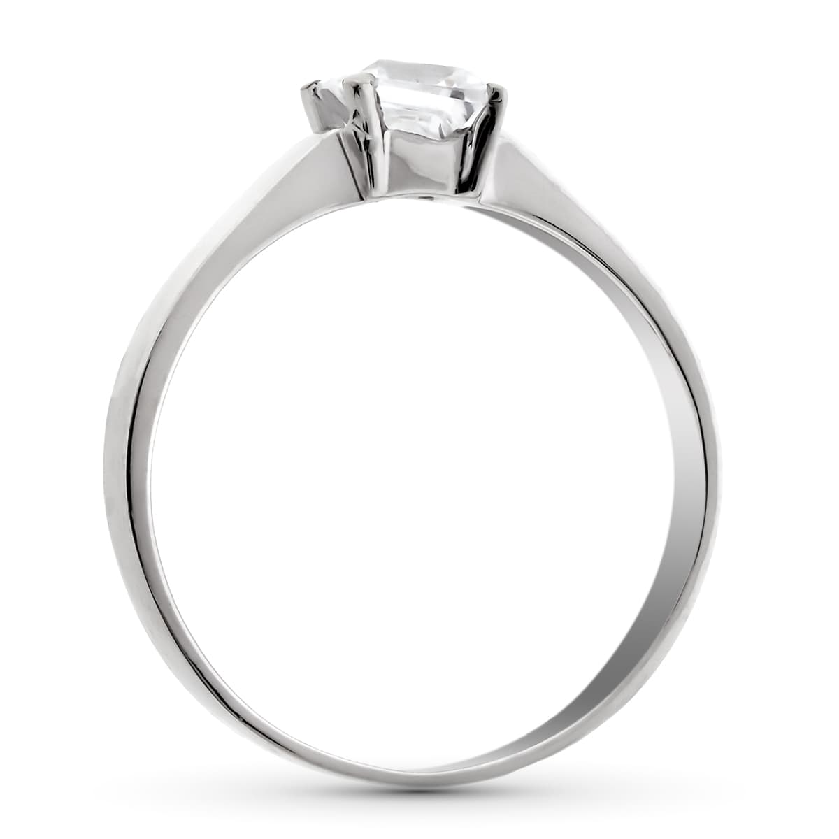 18K SOLITARIO ORO BLANCO CON CIRCONITA CUADRADA EN GARRAS. MEDIDA: 5X5 MM