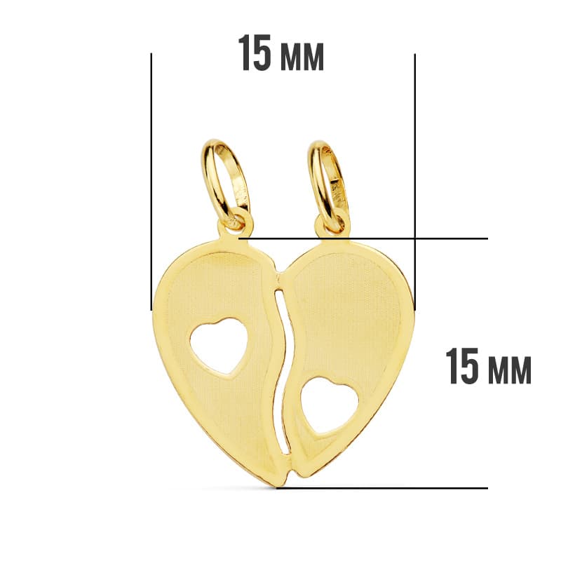 18K COLGANTE ORO AMARILLO CORAZON PARTIDO 15X15 MM C. AMOR