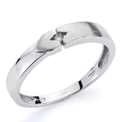 18K SORTIJA ORO BLANCO DIAMANTE 0.05 QTS.