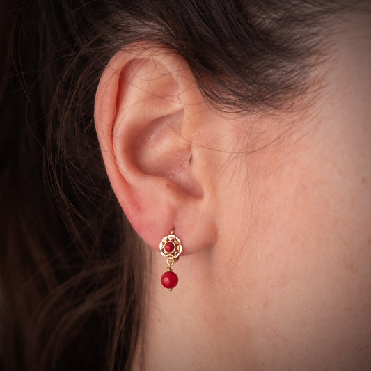 18K PENDIENTES ORO AMARILLO CUBANAS CORALINA 15X6 MM CIERRE CATALAN