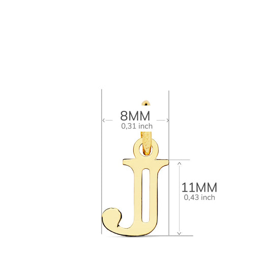 18K COLGANTE ORO AMARILLO LETRA " J ". 11X8 MM
