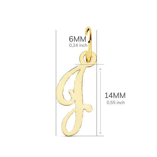 18K COLGANTE ORO AMARILLO LETRA " J " . 15X6 MM