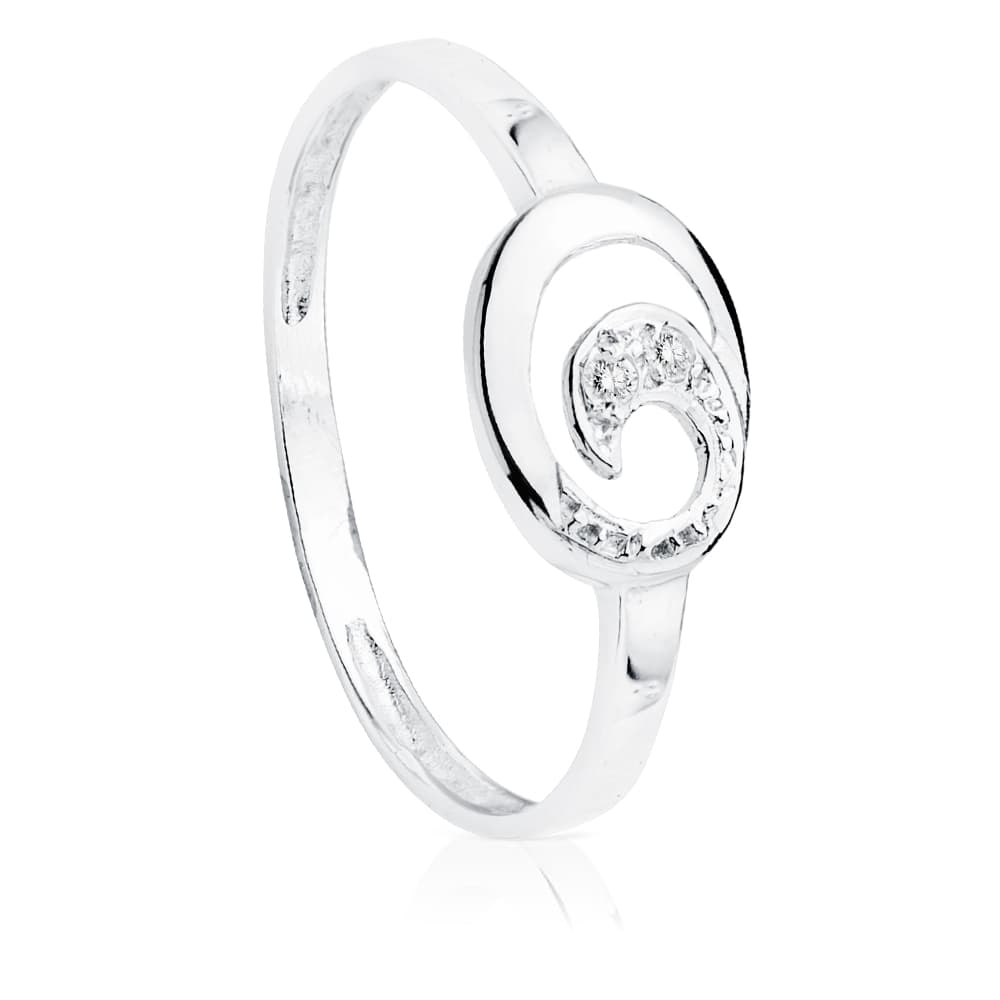 18K SORTIJA ORO BLANCO 2 DIAMANTES TALLA BRILLANTE 0.016 QTS. 9X7 MM