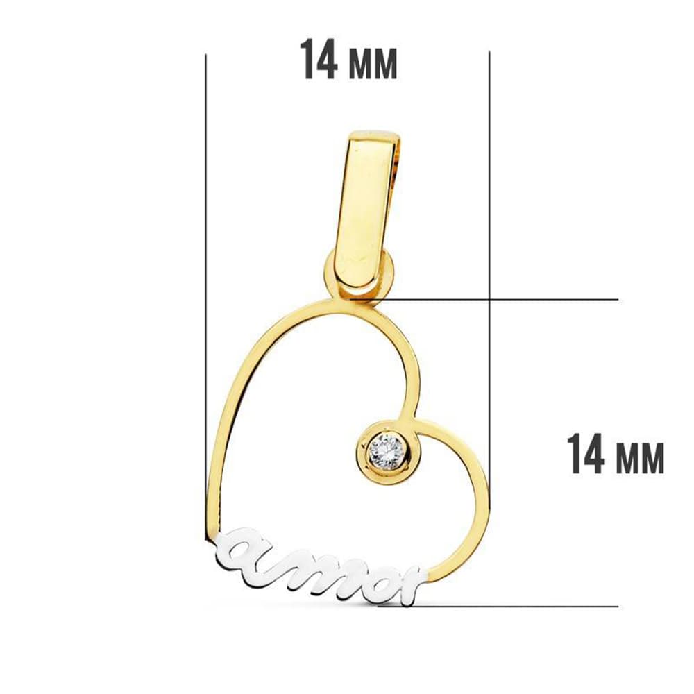 18K COLGANTE ORO AMARILLO CORAZON AMOR 14X14 MM C. AMOR
