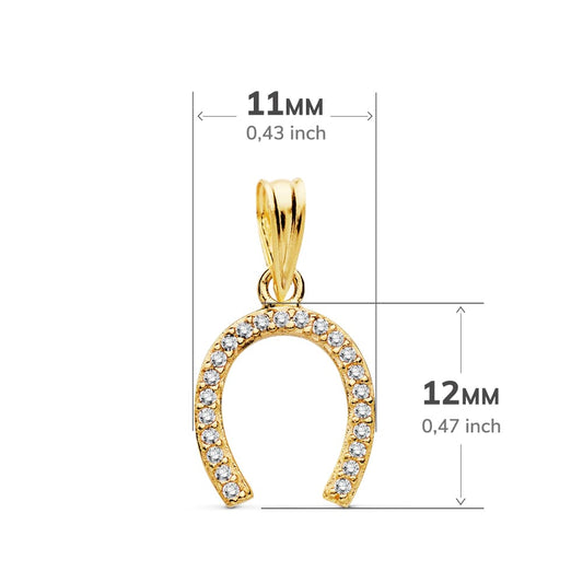 18K COLGANTE AMULETO ORO AMARILLO HERRADURA 12X11 MM
