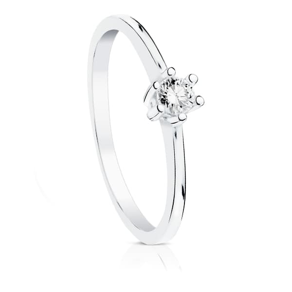 18K SOLITARIO DIAMANTE ORO BLANCO 0.100 QTS. SI-H
