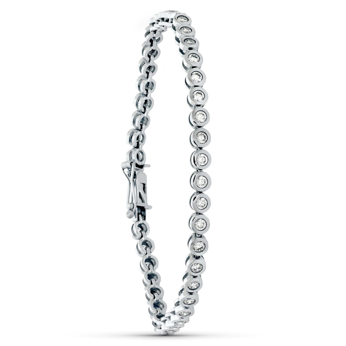 18K PULSERA ORO BLANCO CIRCONITA 19.5 CM