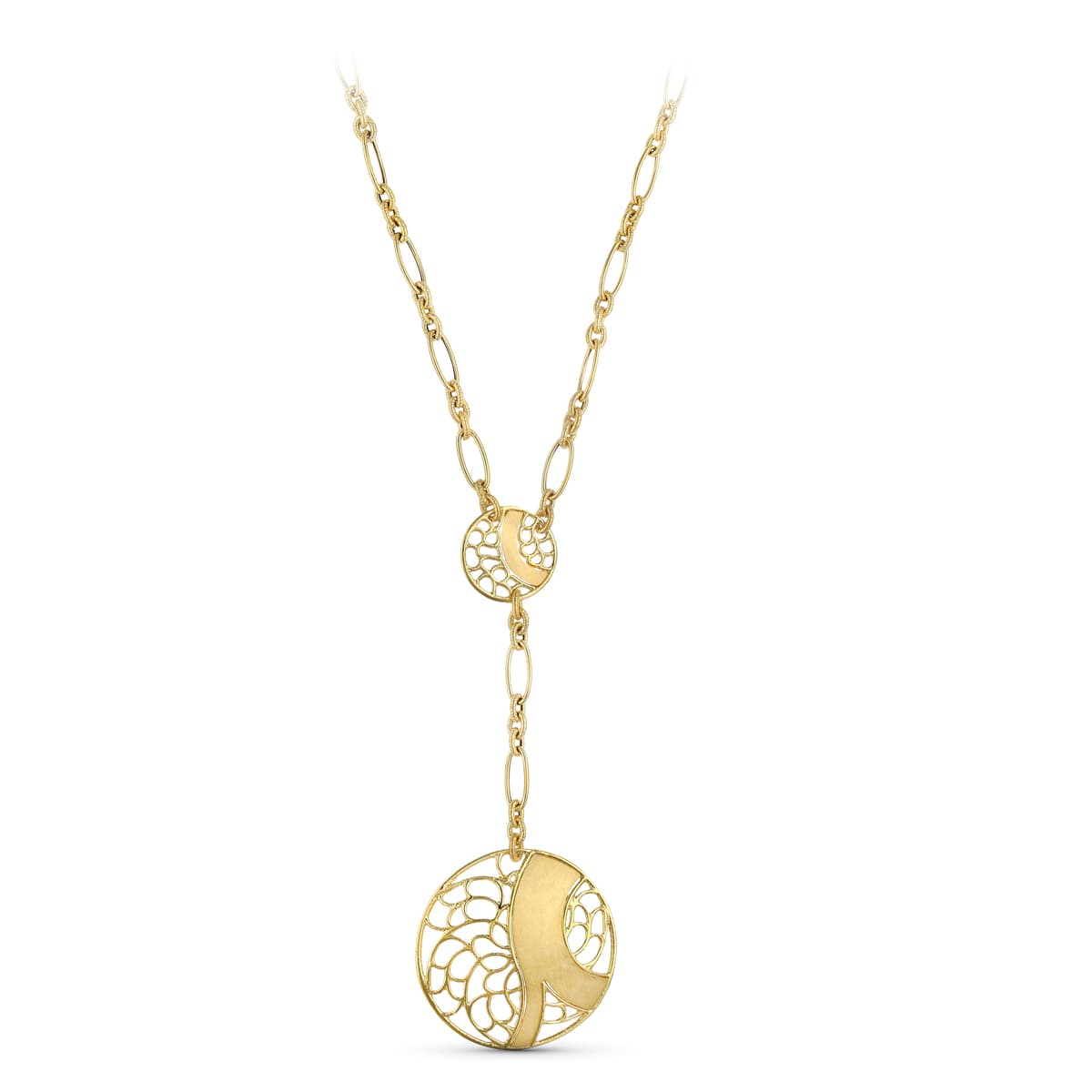 18K GARGANTILLA ORO AMARILLO MOTIVOS CIRCULOS CALADOS