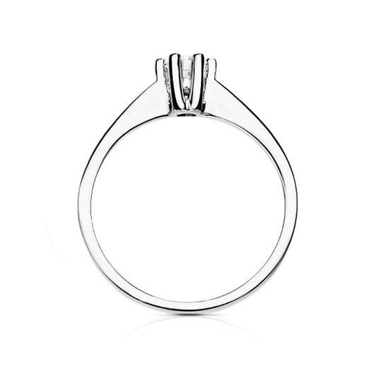 18K SOLITARIO DIAMANTE NATURAL TALLA BRILLANTE ORO BLANCO 0.200 QTS. SI-H