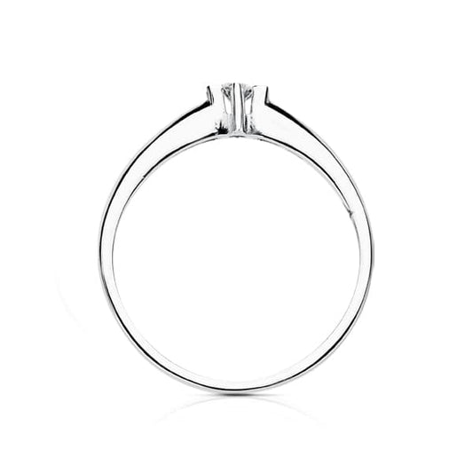 18K SOLITARIO DIAMANTE NATURAL TALLA BRILLANTE ORO BLANCO 0.100 QTS. SI-H