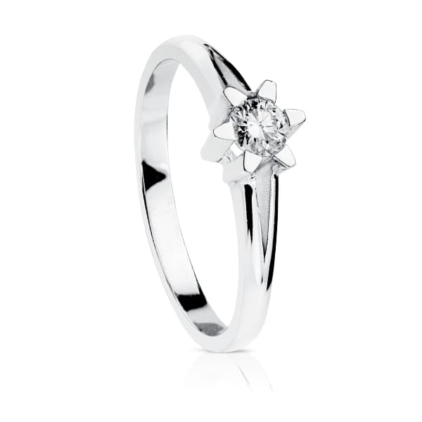 18K SOLITARIO DIAMANTE ORO BLANCO 0.200 QTS. SI-H