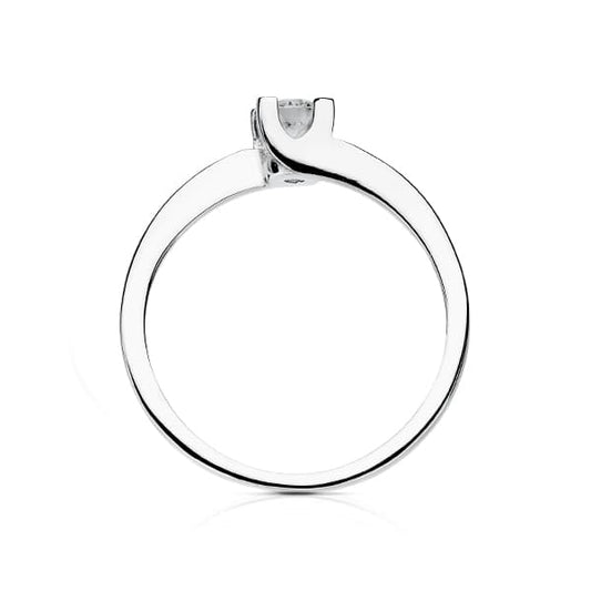 18K SOLITARIO DIAMANTE TALLA BRILLANTE ORO BLANCO 0.200 QTS. SI-H