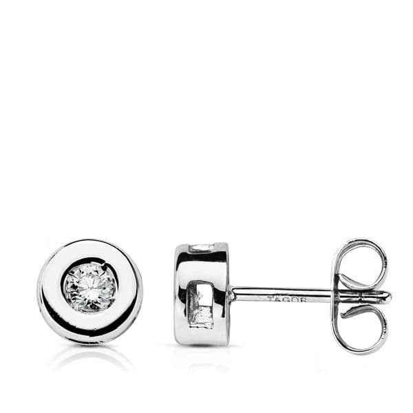 18K PENDIENTES ORO BLANCO DIAMANTES LABORATORIO 0,160 QTS. VS2-G. MEDIDA: 6 MM. CIERRE PRESION