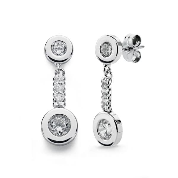 9K PENDIENTES ORO BLANCO CIRCONITA