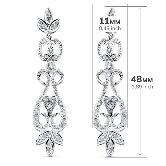 18K PENDIENTES ORO BLANCO CIRCONITA PRESION