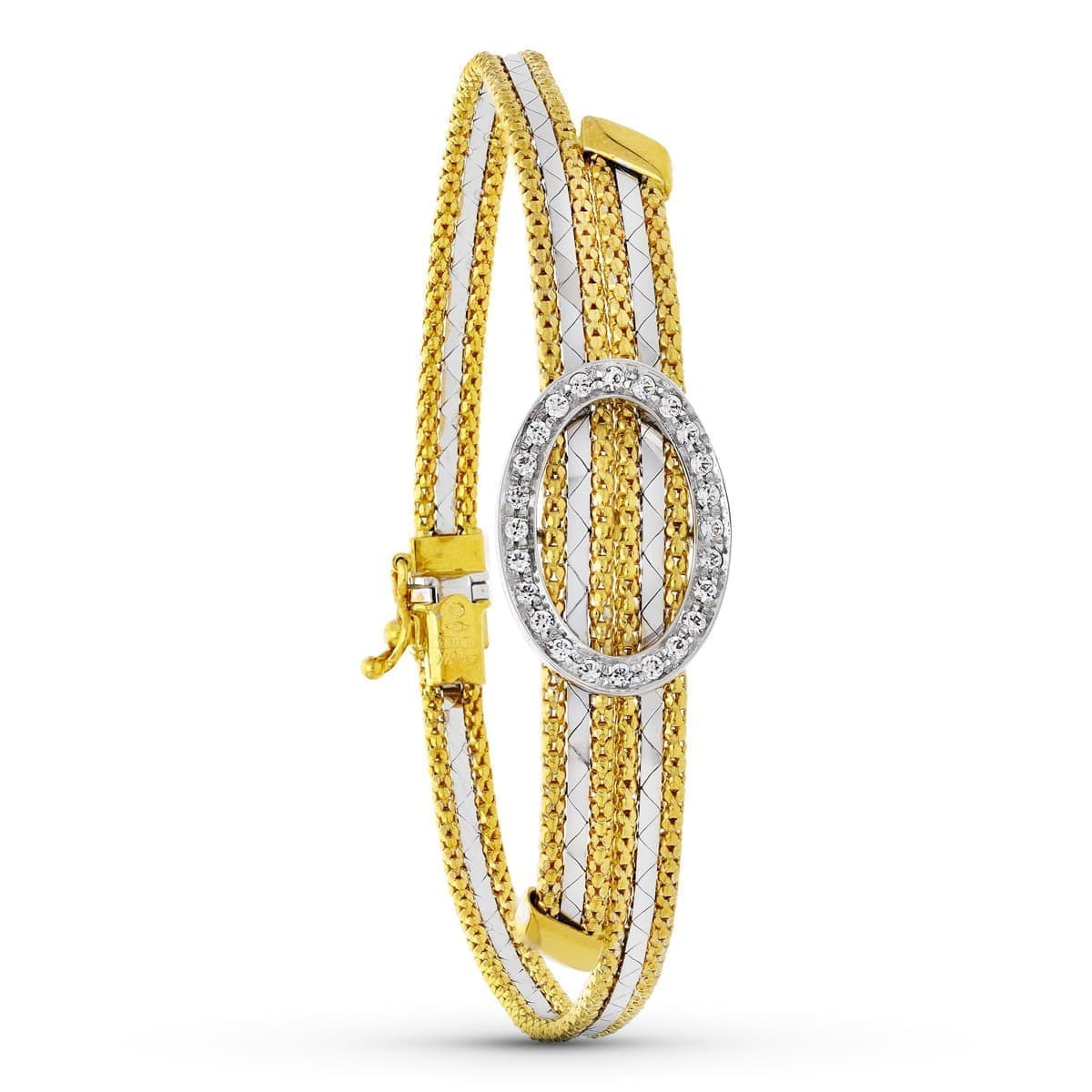 18K PULSERA ORO BICOLOR CIRCULO