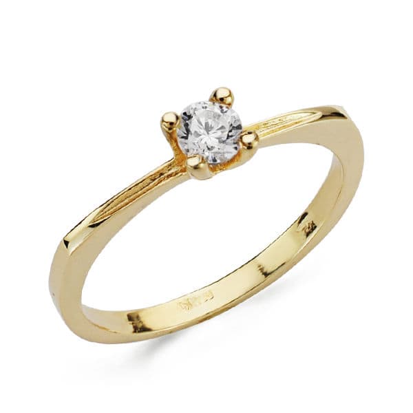 18K SOLITARIO ORO AMARILLO CIRCONITA 3 MM