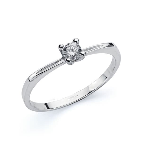 18K SOLITARIO SEÑORA ORO BLANCO 3 MM