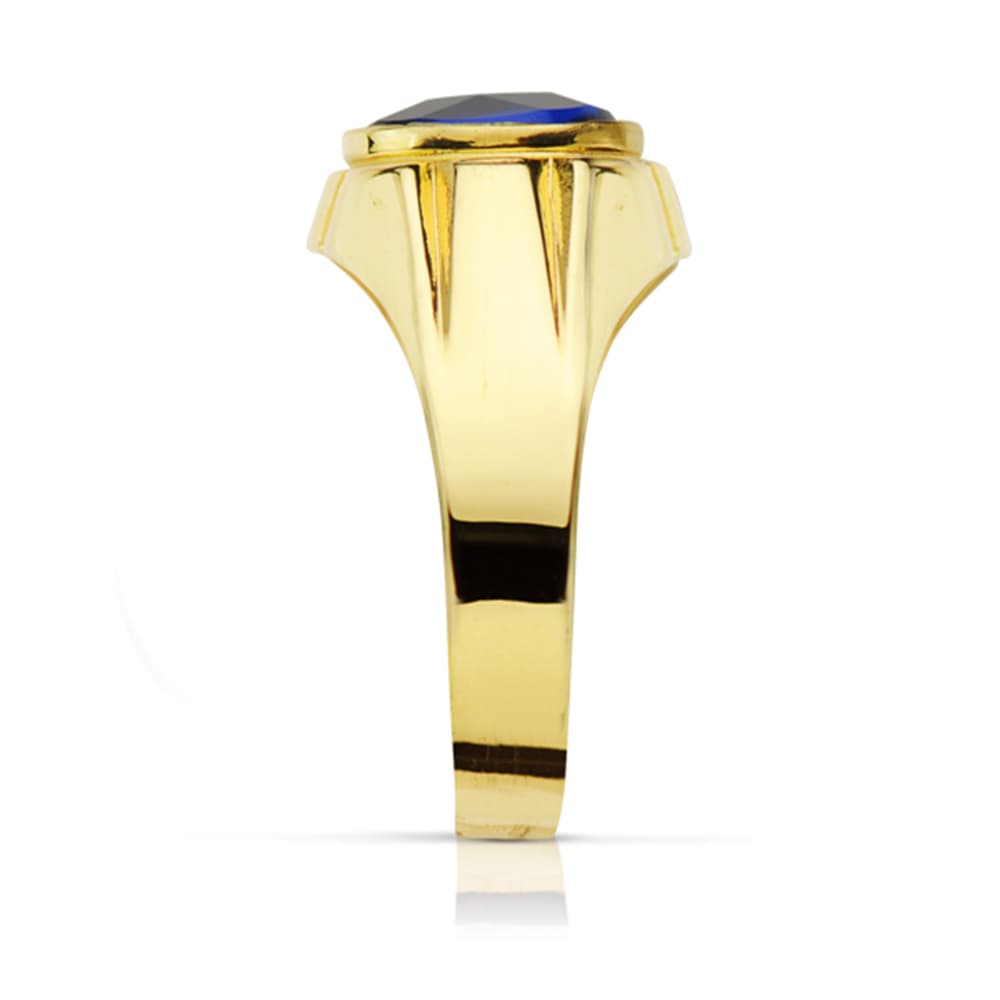 18K SELLO ORO AMARILLO CABALLERO PIEDRA OVAL ZAFIRO SPINEL 10 X8 MM