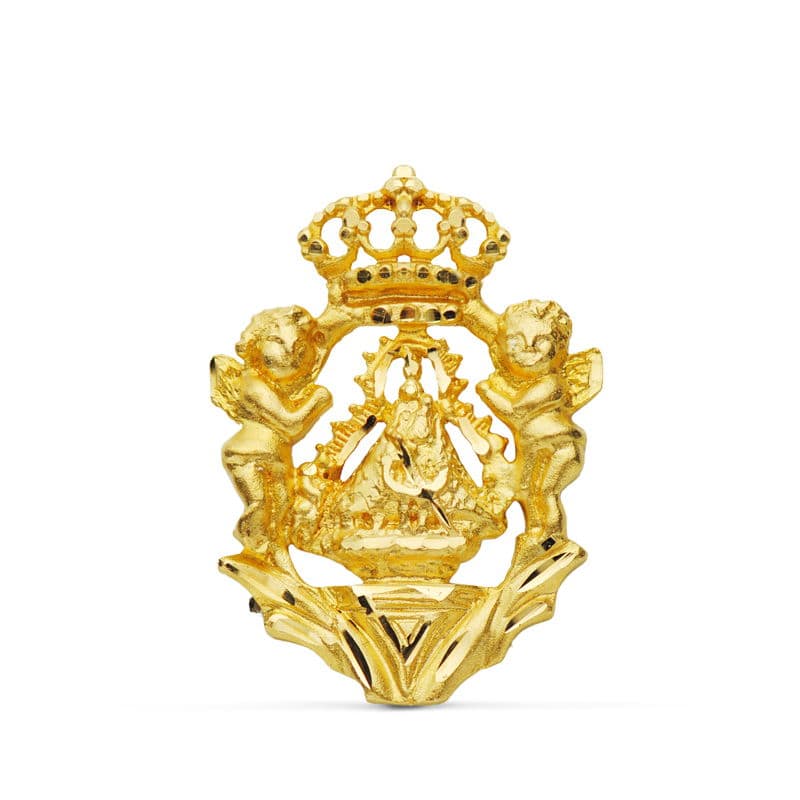 18K MEDALLA ORO AMARILLO VIRGEN DE LA CABEZA ESCUDO 27X20 MM