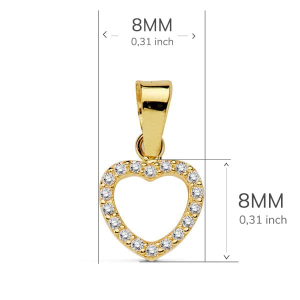 18K COLGANTE ORO AMARILLO CORAZON CIRCONITA 8 CM C. AMOR