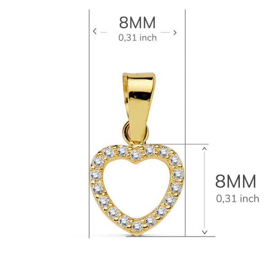 18K COLGANTE ORO AMARILLO CORAZON CIRCONITA 8 CM C. AMOR