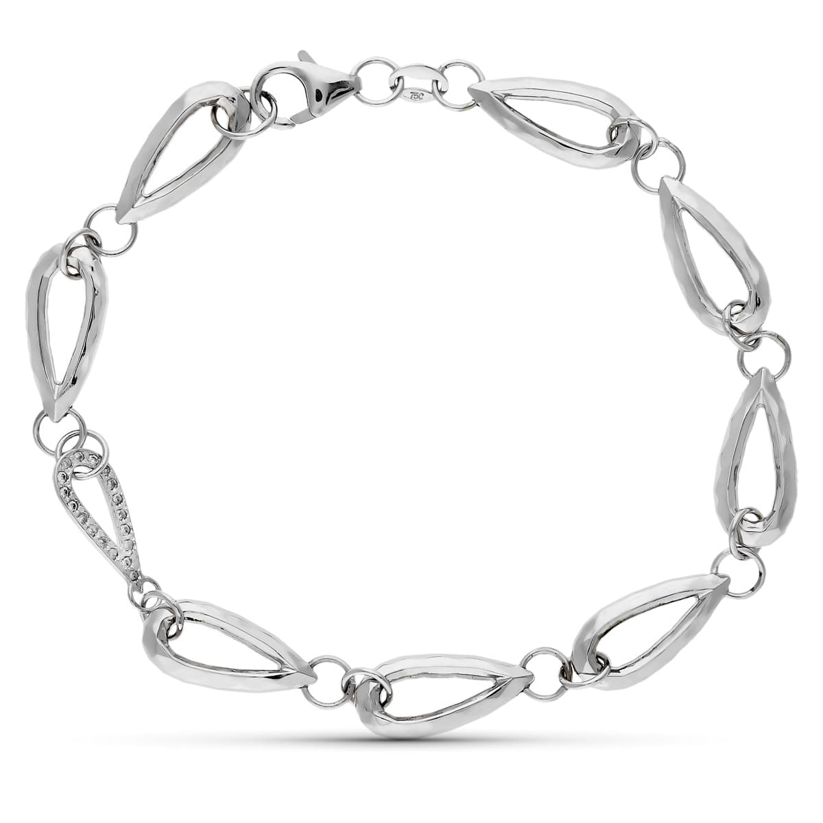 18K PULSERA ORO BLANCO CIRCONITA 19.5 CM