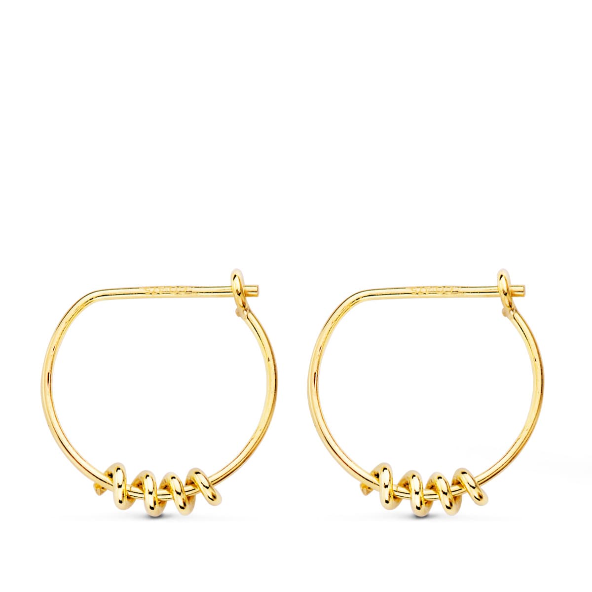 18K AROS ORO AMARILLO 13 MM MOTIVO MUELLE