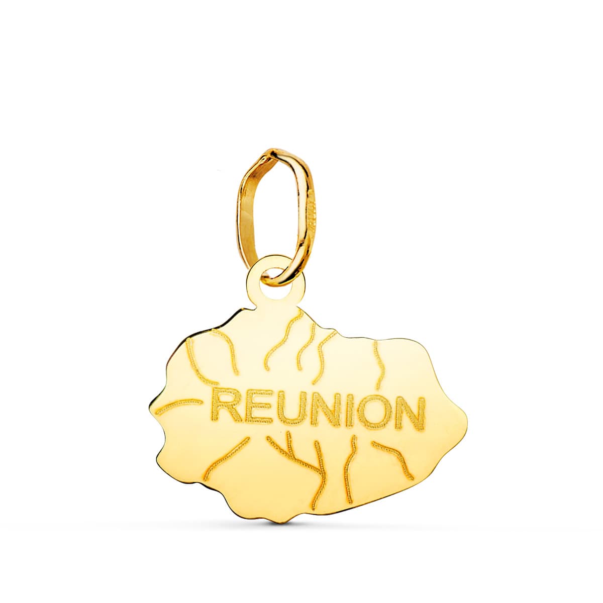 18K COLGANTE ISLA REUNION ORO AMARILLO 12 X 14 MM