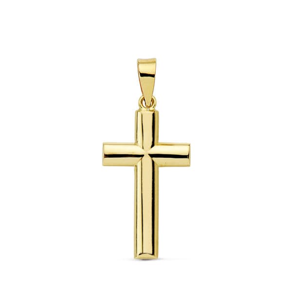 18K CRUZ ORO AMARILLO LISA PALO OVAL. 21X12 MM