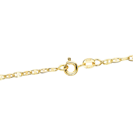 18K CADENA ORO AMARILLO ANCLA HUECA LARGO 50CM ANCHO 2.5 MM