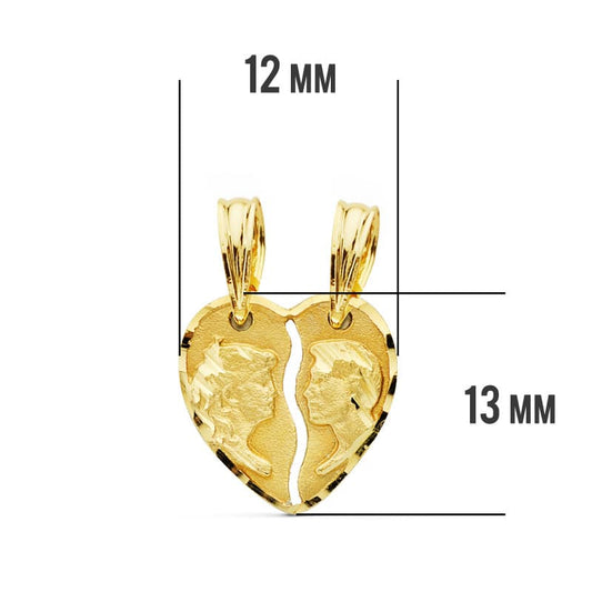 18K COLGANTE ORO AMARILLO CORAZON PAREJA 13X13 MM C. AMOR