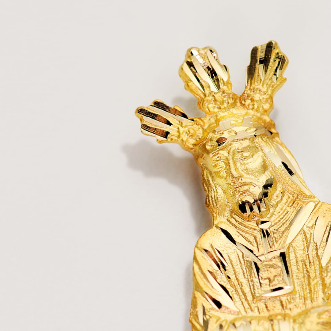 18K CRISTO ORO AMARILLO CAUTIVO SILUETA 27X13 MM