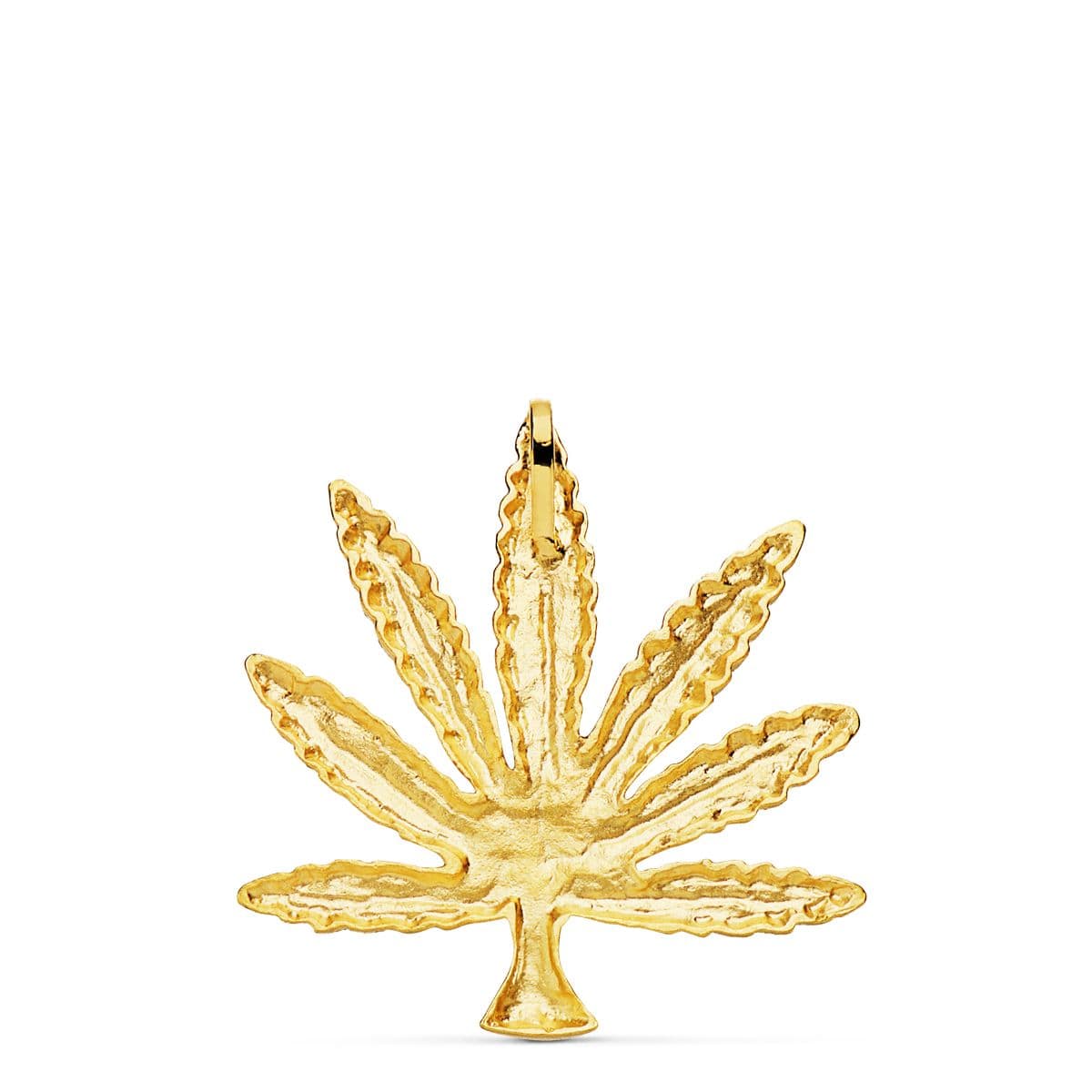 18K COLGANTE ORO AMARILLO MARIHUANA TALLADA 30X28 MM