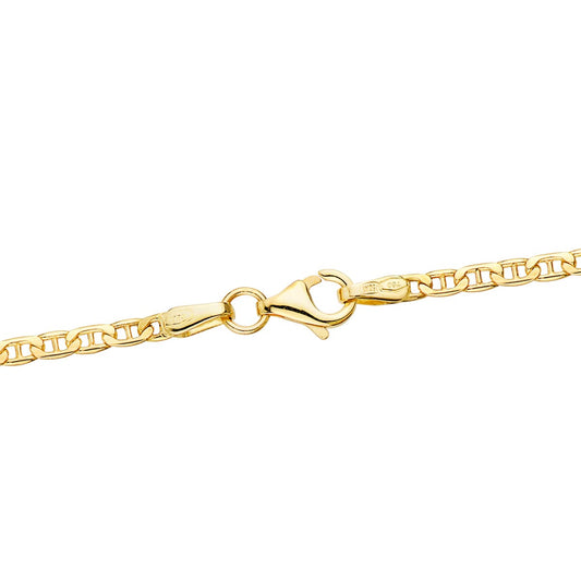 18K CADENA ORO AMARILLO ANCLA PLANA HUECA LARGO 45CM ANCHO 2 MM